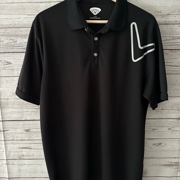 Callaway Golf  Shirt Men's Size Large Short Sleeve Black Polo Lightweight - Picture 1 of 4